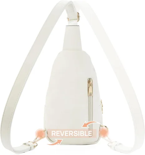 Miniatura 144 de Telena Riñonera pequeña para mujer, de cuero, cangureras, bolsa de pecho para mujer