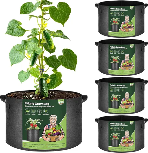 Miniatura 15 de T4U Bolsas de cultivo de 10 galones, macetas de tela para plantas, macetas de patatas, bolsas de jardín para cultivar verduras, bolsas de cultivo