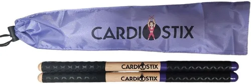 Miniatura 16 de CardioStix Paquete de 8.5 oz de baquetas de batería cardio de doble agarre de mayor peso (1 PAR) Premium de madera de nogal americano Batería