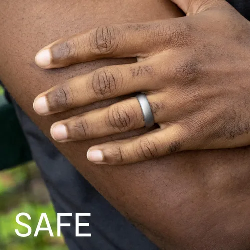 Miniatura 2 de ROQ - Anillos de boda de goma de silicona para mujer, anillo de boda de goma delgado, juego de joyería nupcial, anillos de aniversario, anillo