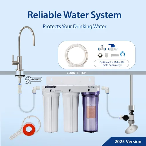 Miniatura 7 de Sistema de Filtración de Agua iSpring US31 para Beber, Certificado NSF, Filtros de Agua de 3 Etapas, Sin Tanque, Sistema de Filtro de Agua de Alta