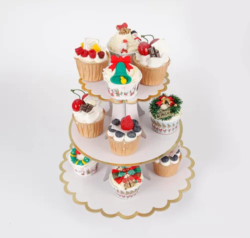 Miniatura 24 de YLDW Soporte para Cupcakes de 3 Niveles, Soporte para Pastel, Torre de Soporte para Cupcakes DIY Escalonada para Exhibiciones de Mesa de Postres