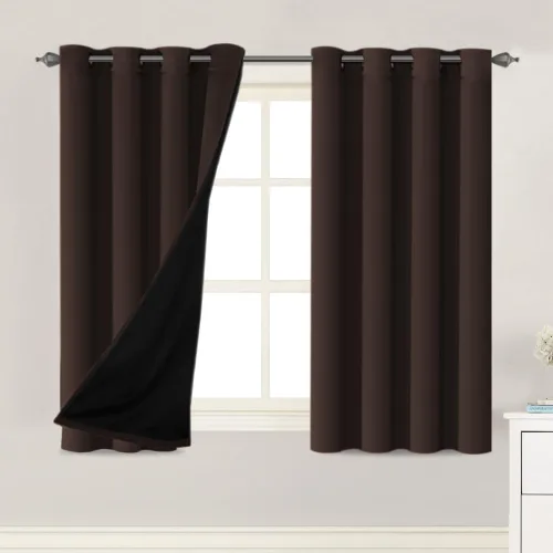 Miniatura 30 de H.VERSAILTEX Paneles de cortina 100% opacas de 45 pulgadas de largo, con aislamiento térmico, cortinas opacas con forro para dormitorio, dos capas