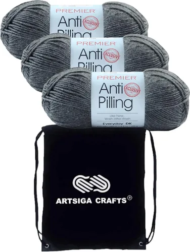 Miniatura 25 de Premier Yarns Anti-Pilling Everyday DK Solids Mist 1107-24 (6 madejas, el mismo lote de tinte) DK Light Worsted #3 Hilo acrílico antibolitas