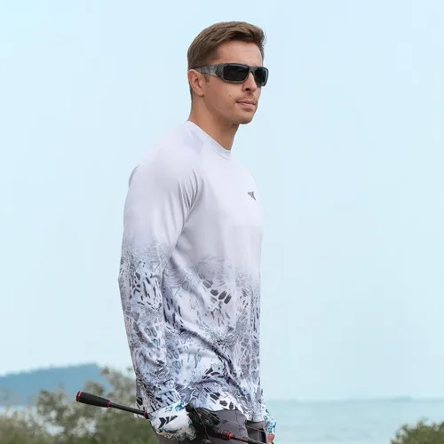 Miniatura 5 de KastKing Camisas de pesca UPF 50 para hombre, camisa de pesca de manga larga, transpirable, absorbe la humedad, camisas de sol para hombres