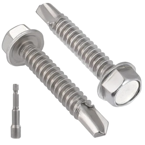 Miniatura 13 de VGBUY 170 tornillos autoperforantes para metal, tornillos autorroscantes de chapa metálica de acero inoxidable 410 #10 x 3/4 pulgadas, tornillos