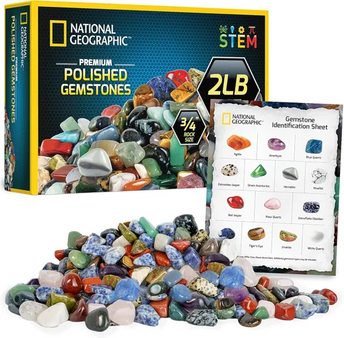 Miniatura 8 de National Geographic Piedras pulidas de alta calidad, 5 libras de piedras pulidas y cristales a granel de 1/2 pulgada, arte y manualidades, kit