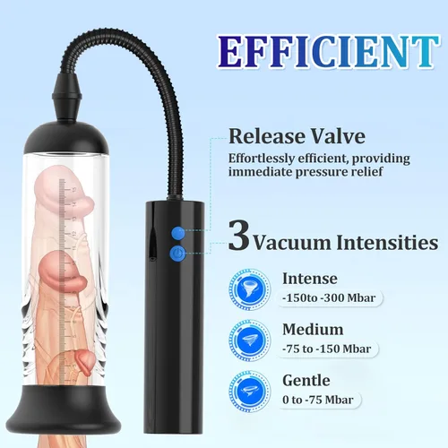 Miniatura 4 de Bomba de vacío de pene, dispositivo de entrenamiento de succión y bombeo 4X, bomba de extensores Penisen, más grande, más duro y más largo N1501*