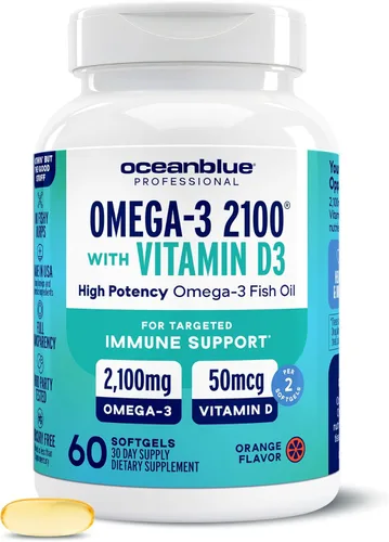 Miniatura 9 de Oceanblue Profesional Omega-3 2100 con Vitamina D3 – 120 unidades – 2 paquetes – Suplemento de aceite de pescado sin eructos de triple fuerza