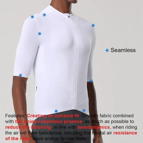 Miniatura 7 de YKYWBIKE Cycling Jersey Men Aero Race Fit, Road Bike Jersey Short Sleeved Moisture Wicking, Breathable,Zip Pocket,UPF50