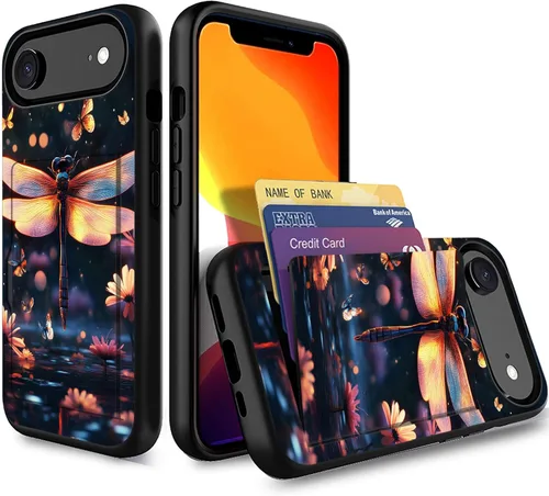 Miniatura 100 de Funda para iPhone Air, funda tipo cartera con ranura para tarjeta oculta, a prueba de golpes, TPU y PC, funda protectora de doble capa para iPhone