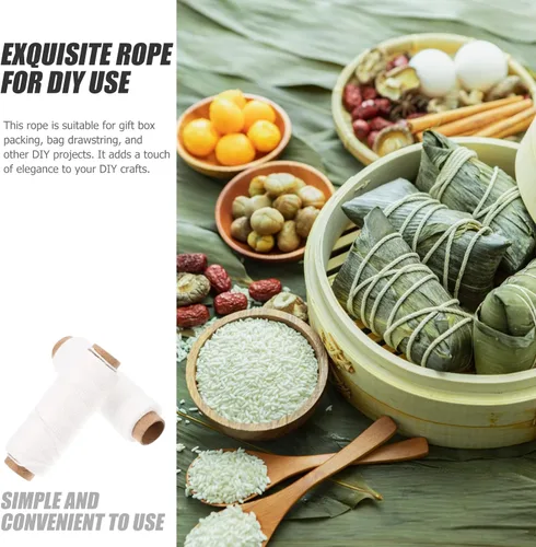 Miniatura 4 de Kichvoe Cordel de cocina 8 rollos de cuerda de algodón para panaderos, cuerda de algodón blanco, cuerda de cocción para atar carne, hacer