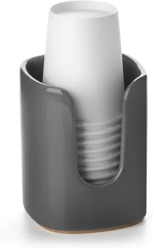 Miniatura 7 de Dispensador de tazas de baño cuadrado de cerámica de 5 onzas para niños y embarazo, soporte de papel desechable para enjuague bucal en encimera
