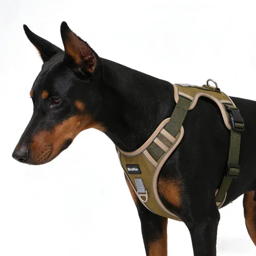Miniatura 10 de Arnés para perro pequeño, arnés reflectante resistente táctico sin tirones y collar - seguro, sin estrangulamiento, chaleco para mascotas fácil