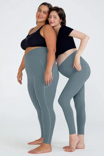 Miniatura 3 de POSHDIVAH Leggings de maternidad para mujer, sobre el vientre, V, cintura alta, pantalones de yoga para embarazo, ropa de entrenamiento activo