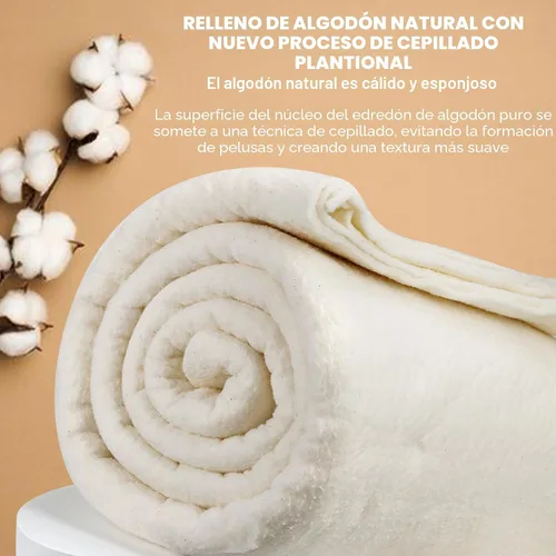 Miniatura 8 de PLANTIONAL Guata de Algodón Natural Molido: 47 Pulgadas x 59 Pulgadas Peso Ligero Puramente Natural para Todas las Estaciones Guata para Colchas