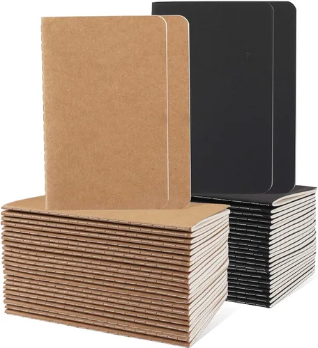 Miniatura 20 de Oucaru 64 mini cuadernos a granel, 3.5 x 5.5 pulgadas, 12 colores arcoíris, juego de 60 páginas de papel rayado de bolsillo pequeño, mini cuaderno