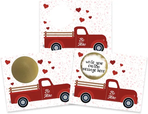 Miniatura 30 de My Scratch Offs - Paquete de 20 Mini Tarjetas Rasca y Gana DIY de Corazón Rosa para San Valentín con Calcomanías, 3x4 Pulgadas, Notas de Amor