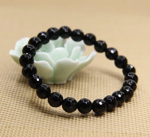 Miniatura 148 de Amandastone Pulsera elástica de cuentas redondas de 0.315 in con piedras preciosas naturales de 7 pulgadas