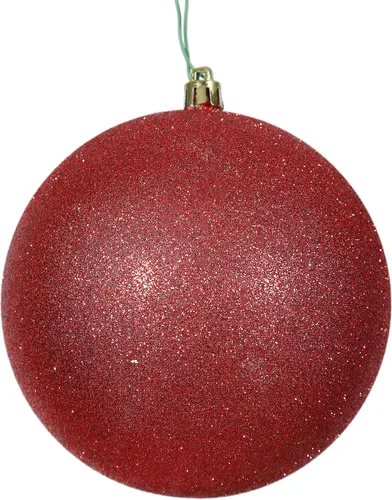 Miniatura 31 de Vickerman Adorno de bola de Navidad inastillable con acabado de lentejuelas con tapa perforada, 6 por bolsa, 4 pulgadas, color negro