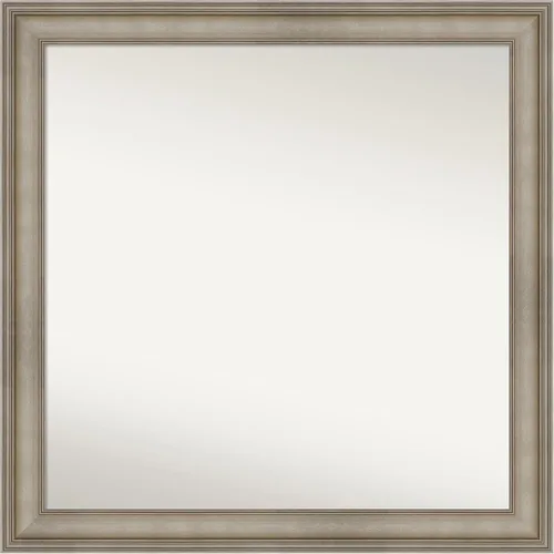 Miniatura 224 de Amanti Art Espejo de baño plateado para sobre el fregadero, 26 x 26 pulgadas, espejo cuadrado de plata antigua, marco de madera tradicional mediano