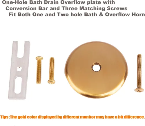 Miniatura 3 de Artiwell Push & Lock - Juego de molduras para bañera con placa frontal de desbordamiento de un solo orificio, kit de conversión de bañera con barra