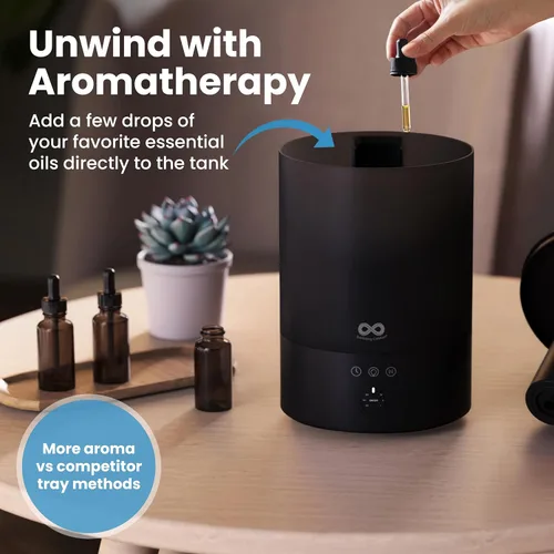 Miniatura 7 de Everlasting Comfort Humidificador de llenado superior de 2.5 litros para dormitorio, silencioso, fácil de llenar y limpiar, tiempo de funcionamiento