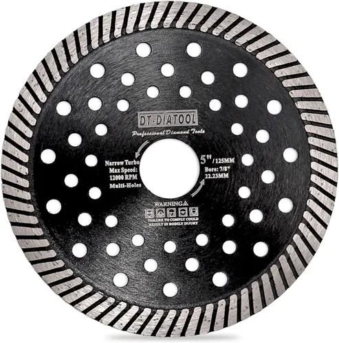 Miniatura 8 de DT-DIATOOL Hoja de diamante de 4 pulgadas para bloque de mármol de granito Disco de corte de diamante con segmentos Turbo y múltiples agujeros