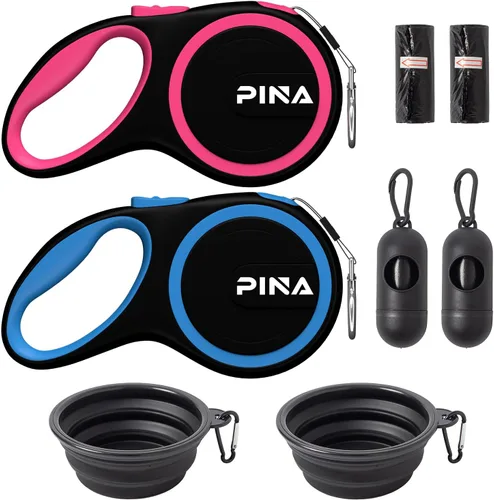 Miniatura 19 de PINA Correa retráctil para perro, correa de perro de 10 pies para perros pequeños de hasta 33 libras, cinta de nailon reflectante fuerte sin enredos