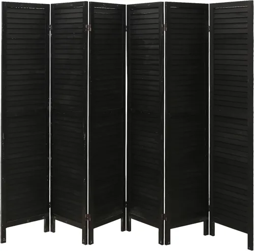 ECOMEX Divisor de habitación de madera de 6 paneles de 5.6 pies de alto, paneles de pantalla de privacidad plegables, pared divisora de habitación,