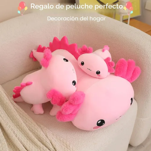 Miniatura 6 de SQEQE Peluche de ajolote con peso, animal de peluche de ajolote con peso, lindo juguete de almohada rosa suave, regalo para niños y adultos, 9.8