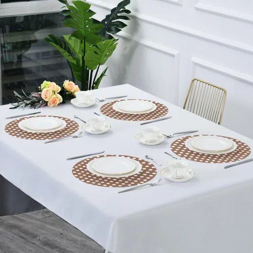 Miniatura 7 de Manteles individuales retro de lunares para mesa de cocina, manteles individuales resistentes al calor, manteles individuales antideslizantes, juego