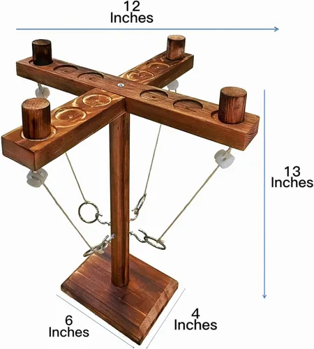 Miniatura 5 de Juego de lanzamiento de anillos para lanzar anillos, juego de lanzamiento de gancho de madera, juego interactivo para exteriores