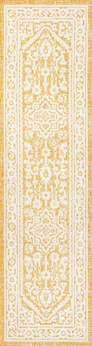 Miniatura 138 de Eyely BMS101D-28 - Alfombra de pasillo con textura de medallón de Santa Mónica Slesi, para interiores y exteriores, estilo costero, bohemio, Gris