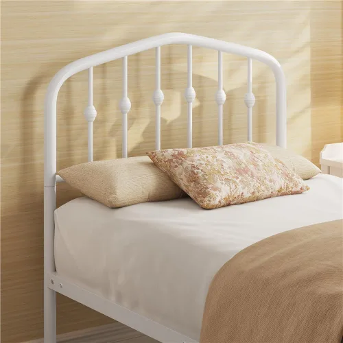 Miniatura 4 de Yaheetech - Base de cama metálica de tamaño individual con cabecera y estribo de estilo victoriano, fácil de ensamblar, sin necesidad de somier