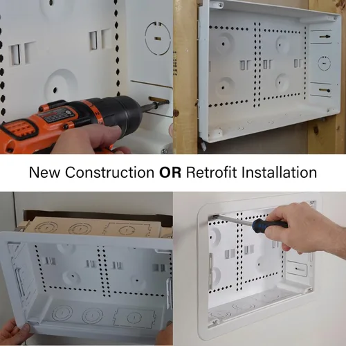 Miniatura 4 de Legrand - OnQ ENP0905NAV1 – manejo de cableado, caja de multimedia de pared, recinto de cableado estructurado de doble propósito con soporte