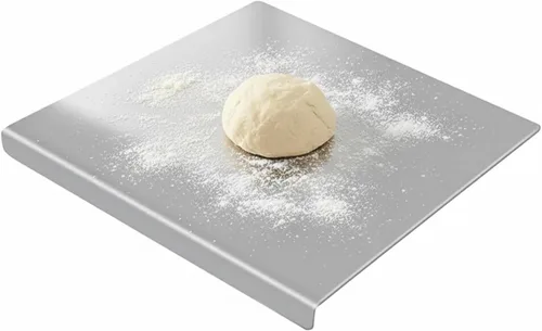 Sakerplus Tabla de cortar de acero inoxidable con borde antideslizante, tabla de cortar de cocina para hornear, carne, verduras y pan, apta para