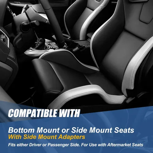 Miniatura 6 de Auto Dynasty Deslizadores de asiento, universal para asiento delantero de carreras, asiento de carreras, deslizador de doble bloqueo, lado