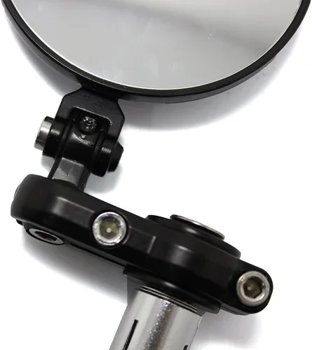 Miniatura 6 de Espejos laterales plegables negros de 3 pulgadas, redondos, 7/8 pulgadas, para Harley Davidson Kawasaki Suzuki Yamaha Cruiser Dirt Bike Scooter ATV