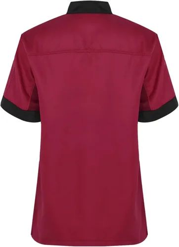 Miniatura 2 de Aiihoo Chaqueta de chef de manga corta para mujer, con cuello abotonado, camisa de cocina, uniforme de trabajo