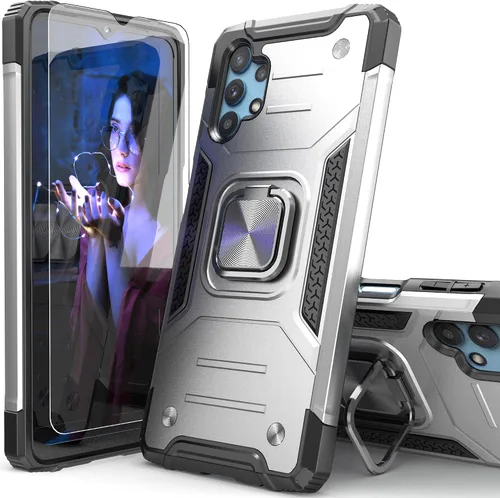 Miniatura 8 de Funda para Galaxy A32 5G con protector de pantalla, a prueba de caídas, ajuste delgado, con soporte para automóvil, funda protectora ligera