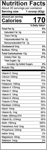Miniatura 7 de Vega - Proteína vegetal en polvo de reemplazo alimenticio, orgánica, VEG00521, Original, Original, 1