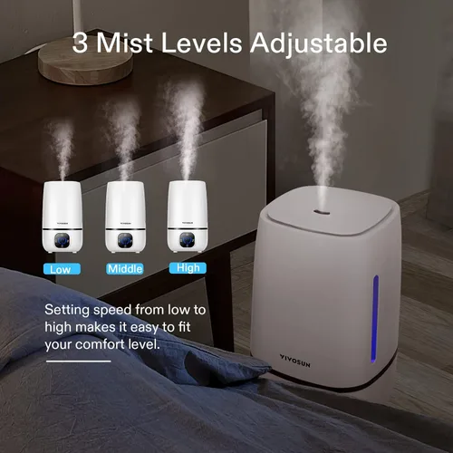 Miniatura 3 de VIVOSUN Humidificador de niebla fría de 4L con control remoto para dormitorio, plantas, bebé, piel seca