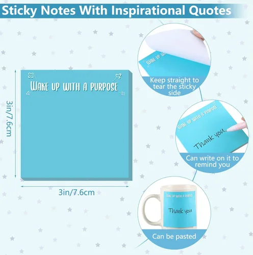 Miniatura 2 de Zonon 36 notas adhesivas inspiradoras de 3 x 3 pulgadas, divertidos bloc de notas motivacionales, regalos de regreso a clases, para profesores