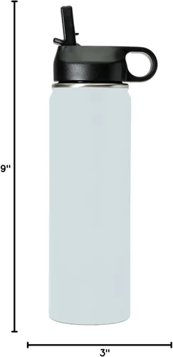 Miniatura 7 de LaserGram Botella de agua personalizada, soporte de mano de gimnasta, acero inoxidable de doble pared aislada al vacío con popote superior, regalo