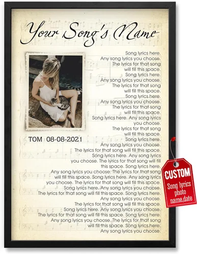 Miniatura 22 de H-DEWALL Póster personalizado de letras de canciones, regalos para marido, foto inspiradora, arte de pared, decoración de casa, sala de estar