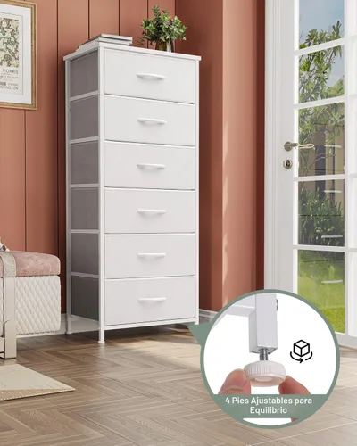 Miniatura 8 de Crestlive Products Cómoda Alta para Dormitorio Torre de Almacenamiento Vertical - Marco de Acero Resistente, Superficie de Madera, Contenedores
