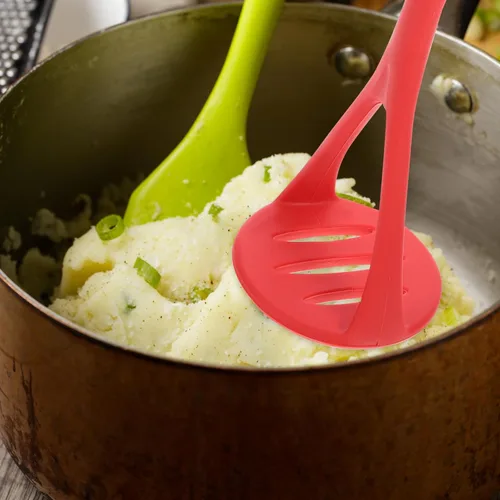 Miniatura 9 de Hemoton - Trituradora de papas ligera de 10.43 pulgadas con trituradora de silicona para puré de papas suaves y verduras suaves, herramienta