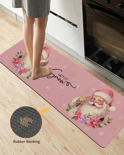 Miniatura 3 de Tapete de baño de Navidad para bañera, antideslizante, de secado rápido y absorbente, de tierra de diatomeas, fregadero de cocina, lavable, copos