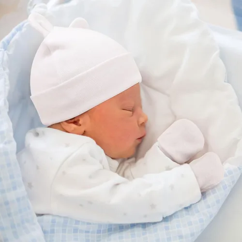 Miniatura 2 de BQUBO - Juego de guantes para bebés recién nacidos, para niños y niñas, gorro de hospital, gorros, guantes para bebés de 0 a 6 meses